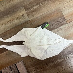 White Textured Crop Top